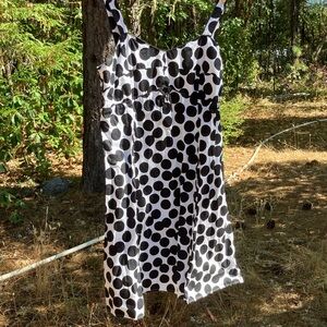 R & K originals 18W Black and White Polka Dot sundress with smocked back